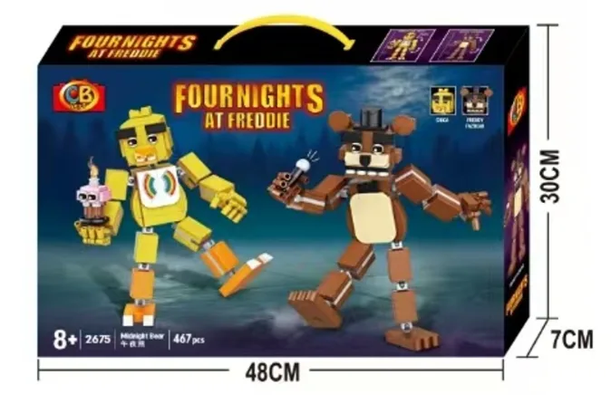 Дитячий конструктор Аніматори Four Nights At Freddie пластик 48х30х7 см різні кольори 467 деталей