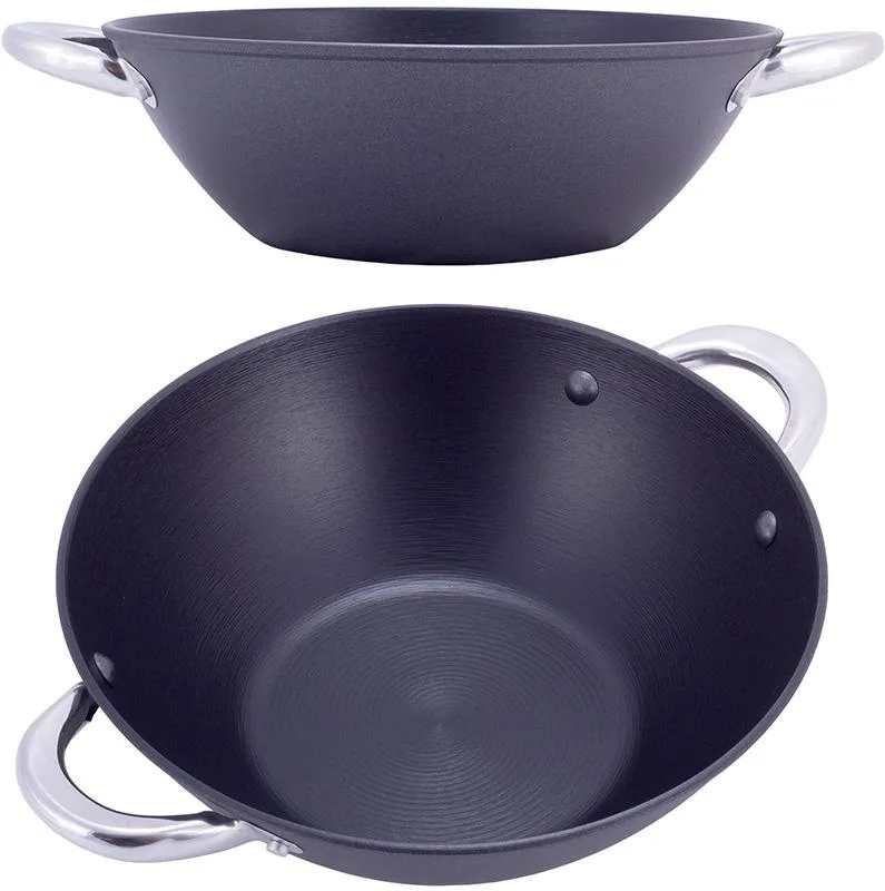 Казан чавунний Kamille Wok 3л з антипригарним покриттям та скляною кришкою