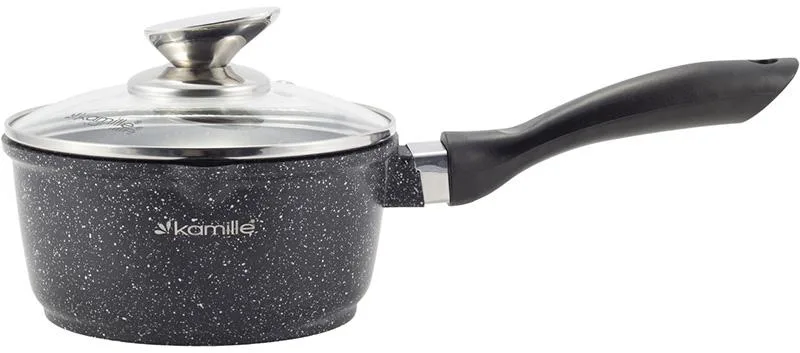 Ковш Kamille Black Marble 16 см антипригарный литой алюминий