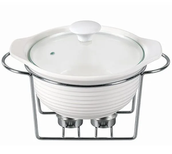 Керамічна каструля Kamille Food Warmer 2,4 л жаростійка біла