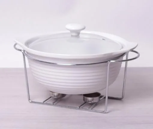 Керамічна каструля Kamille Food Warmer 2,4 л жаростійка біла