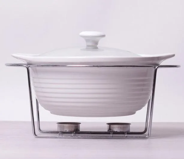 Керамічна каструля Kamille Food Warmer 2,4 л жаростійка біла