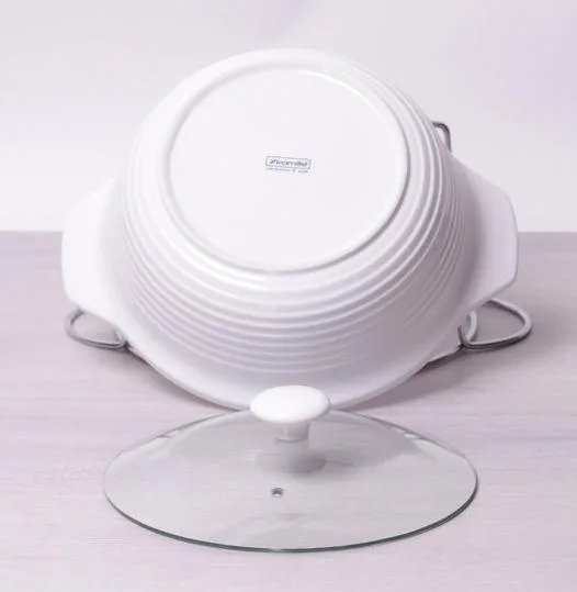Керамічна каструля Kamille Food Warmer 2,4 л жаростійка біла