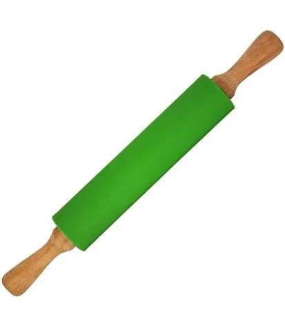 Скалка силіконова Kamille Plunger 43,5 см з дерев'яними ручками