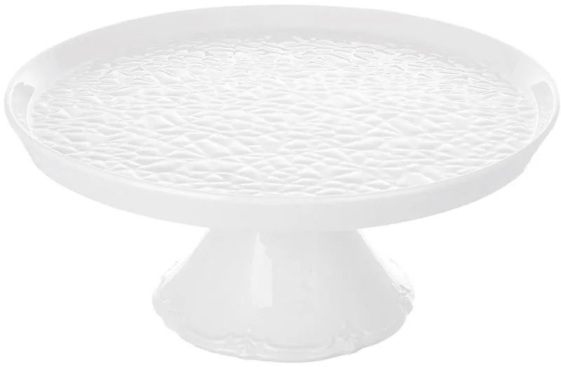 Тортниця порцелянова White City Bubbles 31 см біла для десертів і пирогів