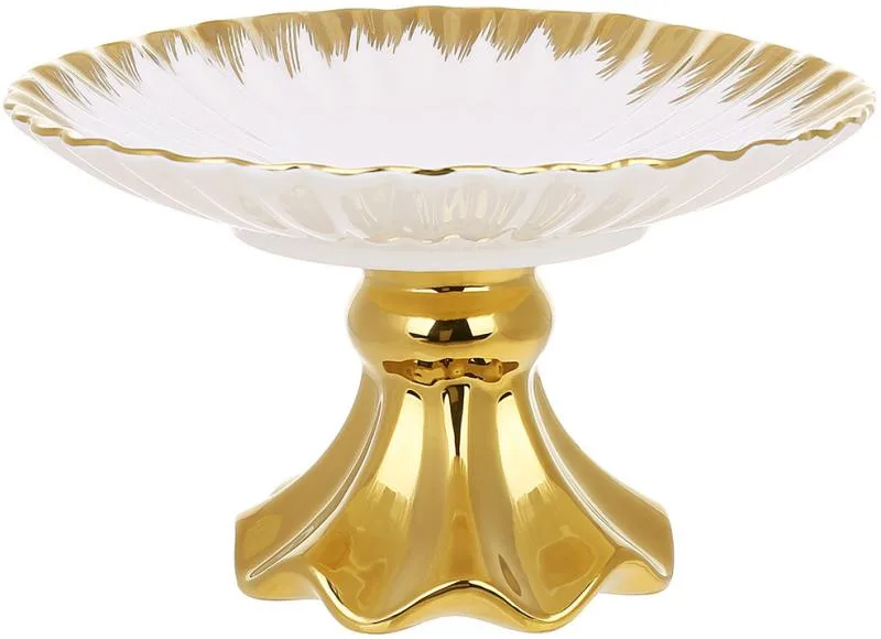 Фруктовниця фарфоровая Gold Luxury з золотим декором Ø25.4 см висота 15 см