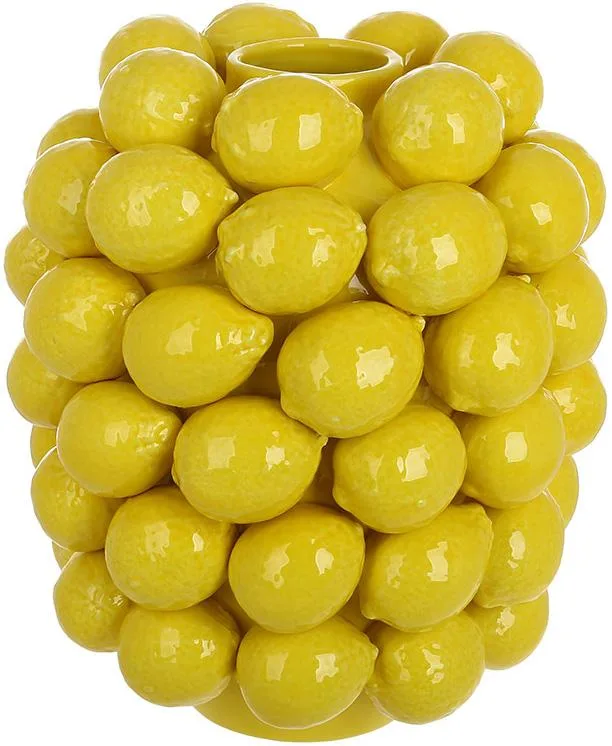 Ваза порцелянова Fruits Lemon жовті лимони Ø24х30 см