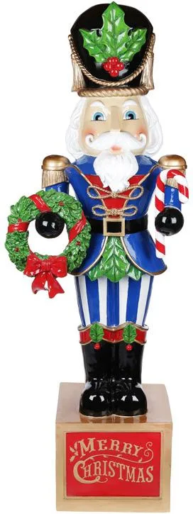 Декоративна фігура Щелкунчик Merry Christmas 124 см синій полістоун