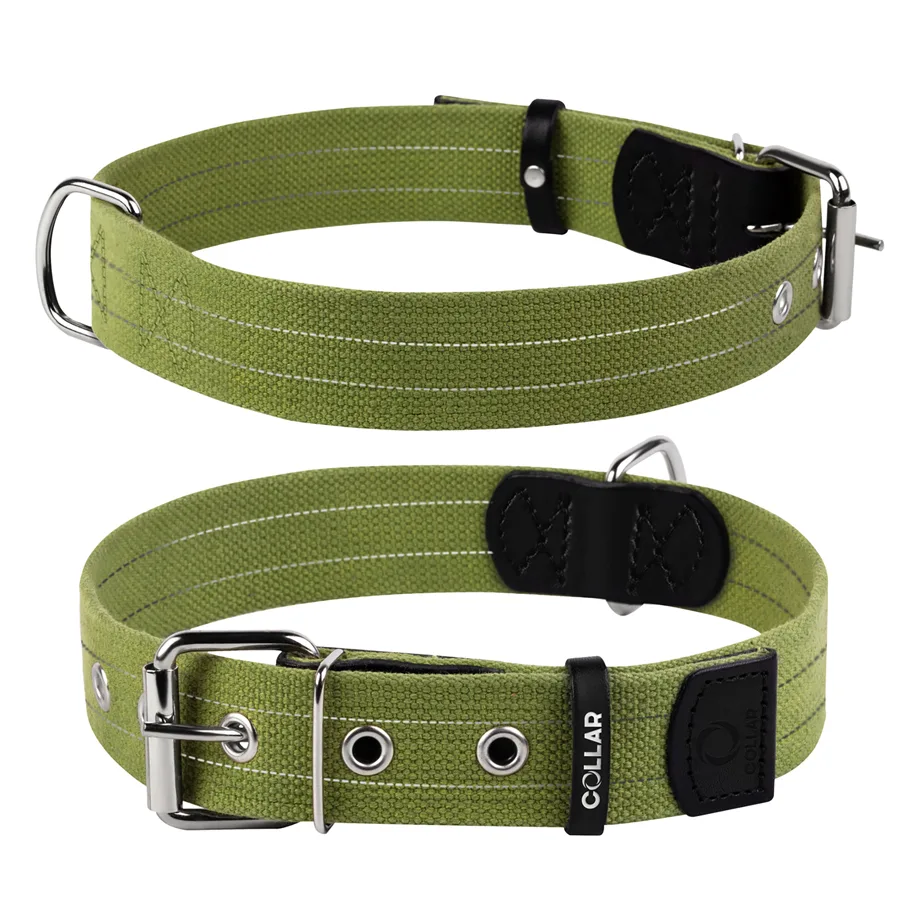Нашийник для собак CoLLaR брезент 41-53 см 25 мм металеві елементи М