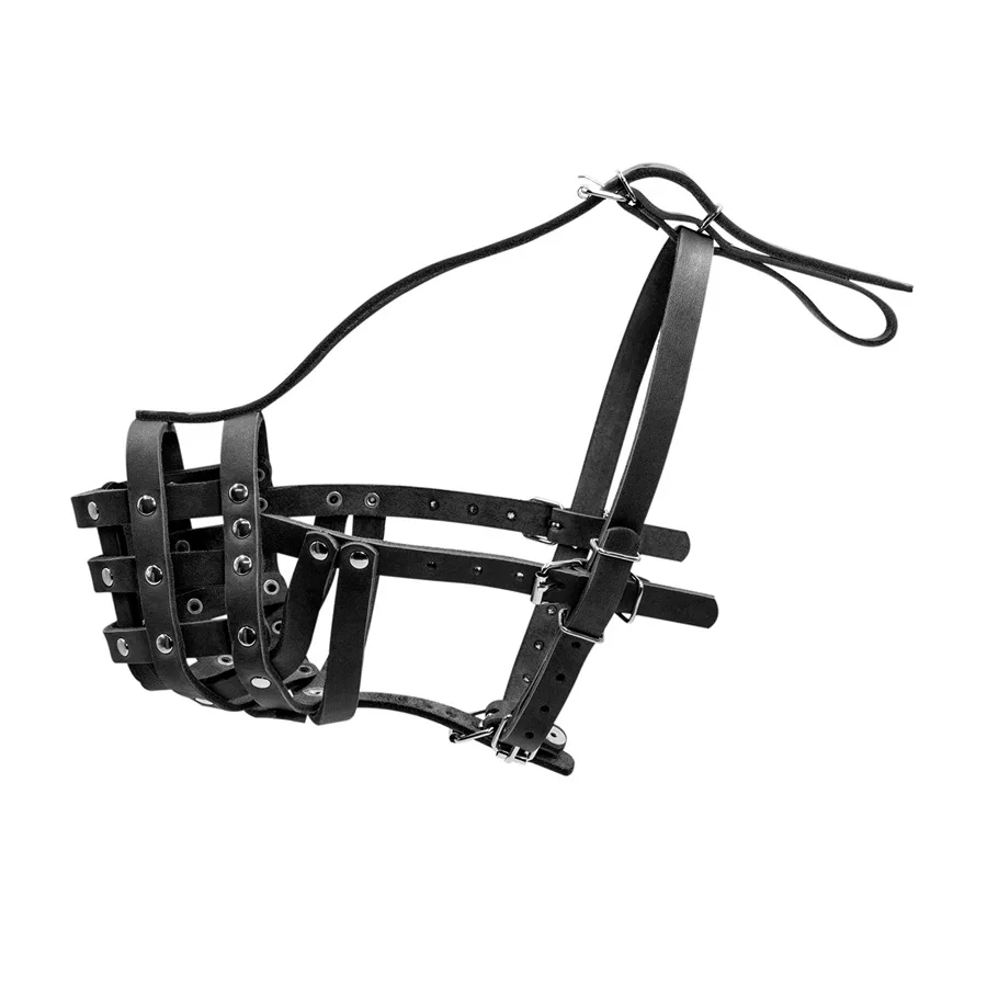 Намордник твердый CoLLaR №7 11x38 см кожаный металлический черный для крупных собак