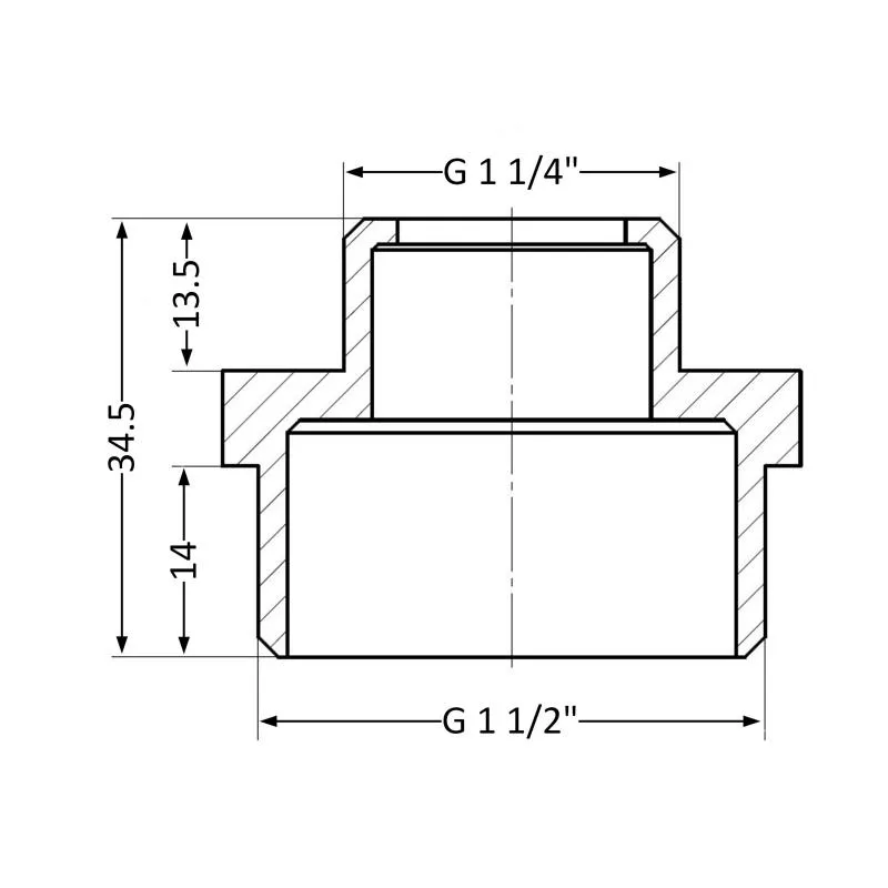 Ніпель редукційний 1 1/2"x1 1/4" зовнішня різьба латунь Thermo Alliance Standart