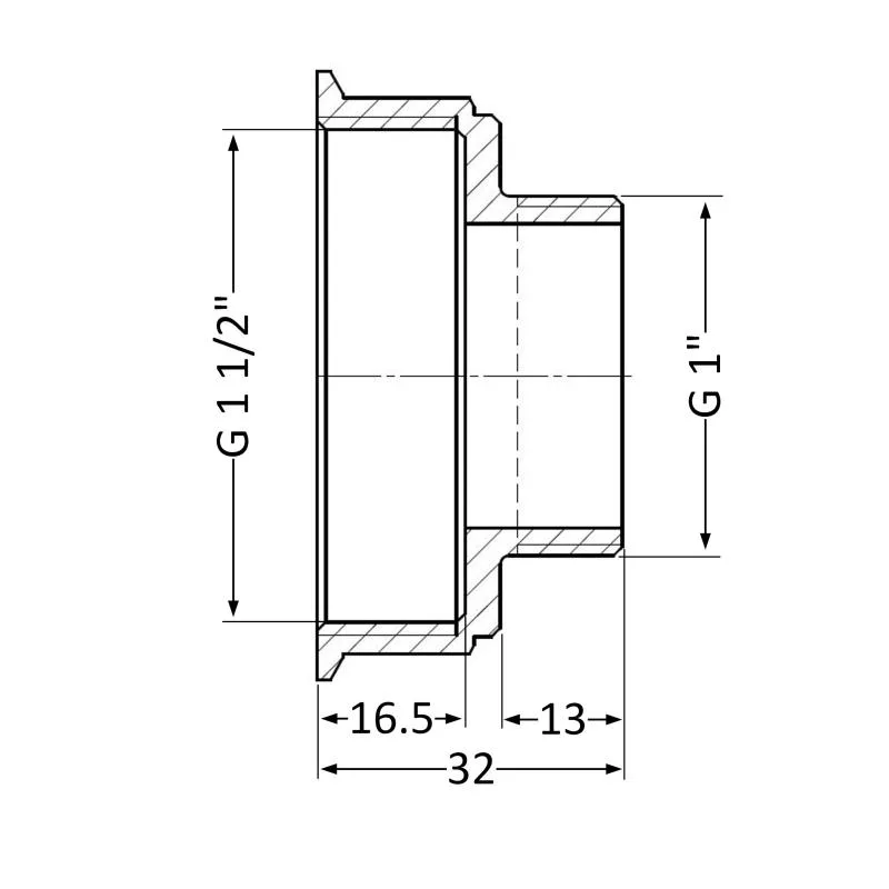 Перехідник редукційний 1 1/2"x1" латунний Thermo Alliance для трубопроводів