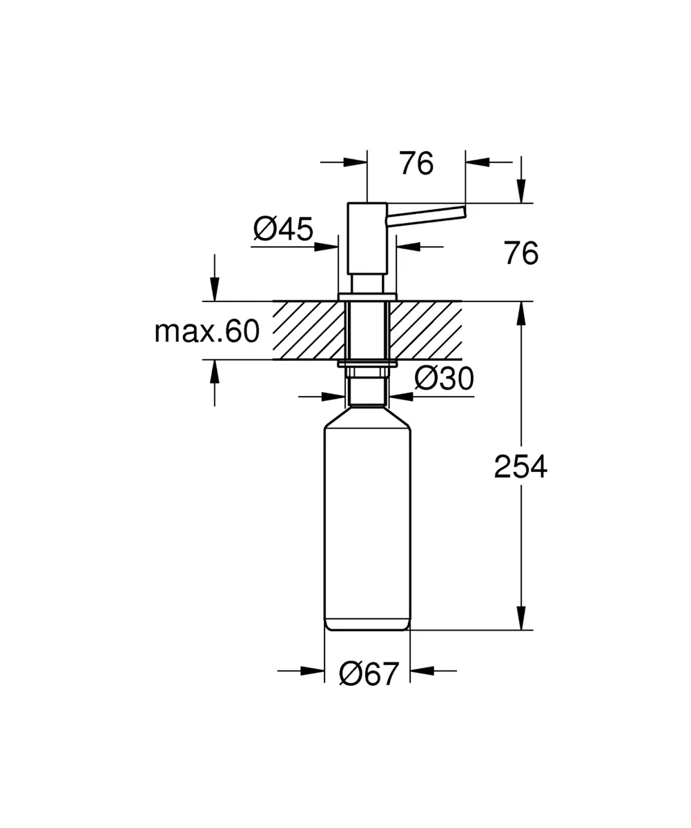 Дозатор для миючого засобу Grohe хром 330х66х110 мм