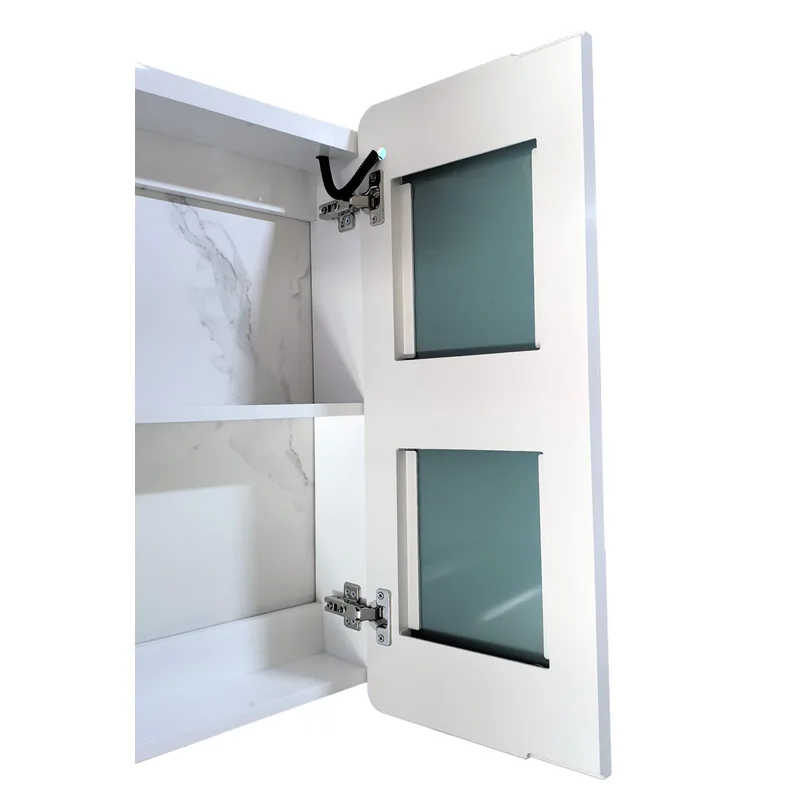 Дзеркальна шафка OLIVARY 70x70 см ПВХ Білий з LED Touch регулятором яскравості