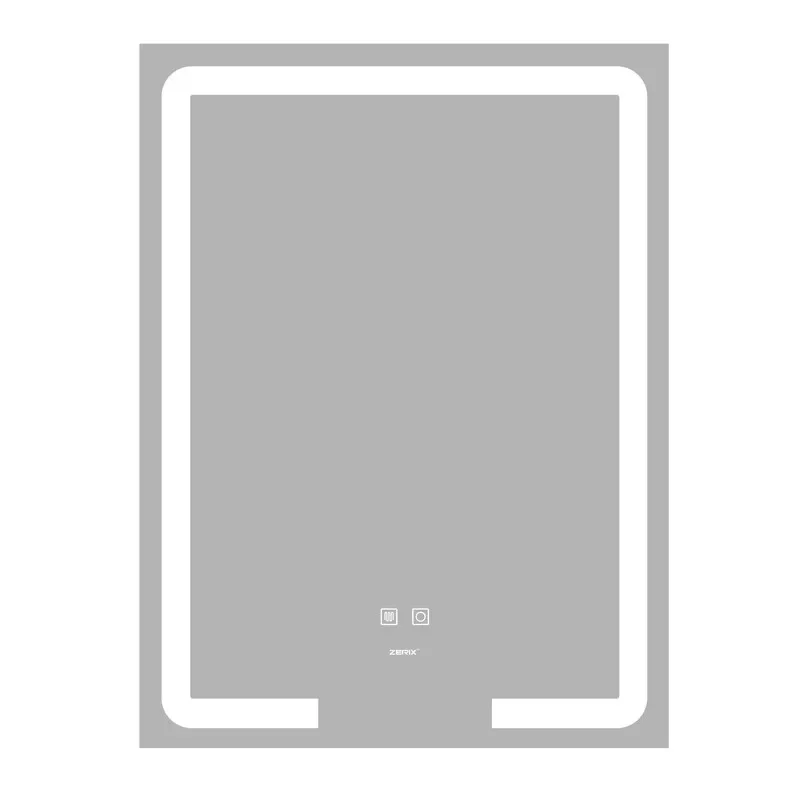 Дзеркало настінне LED Touch PRIME MR02 60x80 см Безмідне ПВХ-рамка Біле