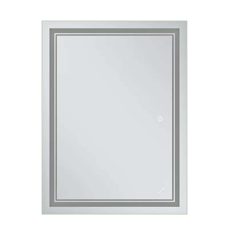 Дзеркало настінне QUADRO 90х70 см LED підсвічування безмідне скло біле