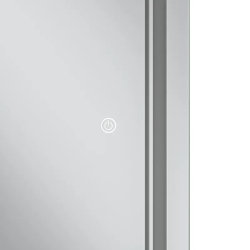 Дзеркало настінне QUADRO 90х70 см LED підсвічування безмідне скло біле