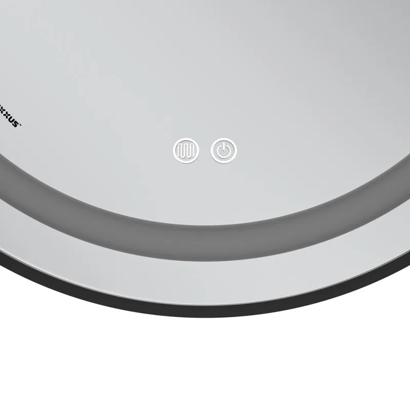 Дзеркало настінне LED ELLIPSE MV05 80х70 см овальне чорне з димером та антизапотіванням