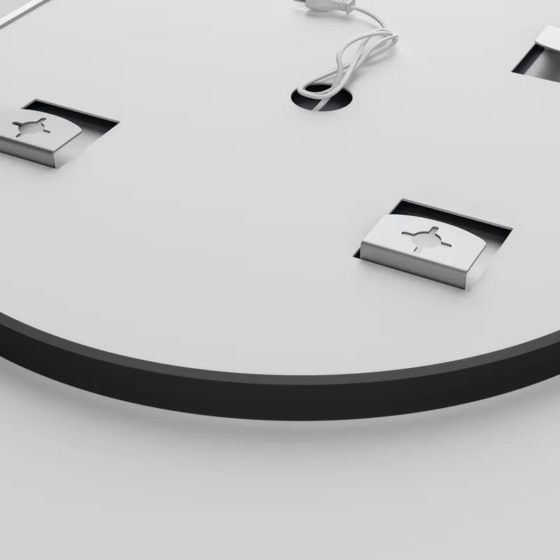 Дзеркало настінне LED ELLIPSE MV05 80х70 см овальне чорне з димером та антизапотіванням