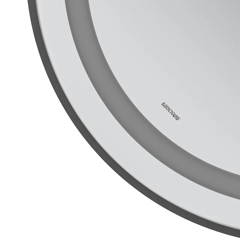 Дзеркало настінне LED ELLIPSE MV05 80х70 см овальне чорне з димером та антизапотіванням