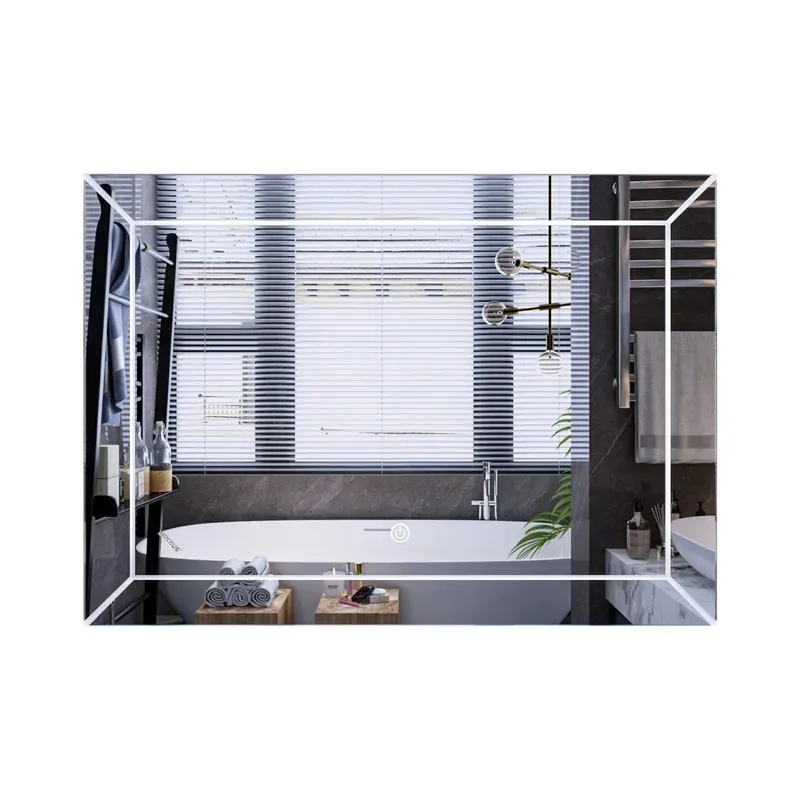 Дзеркало настінне Mixxus CUBIC MR14 LED Touch 70x50 см безмідне біле