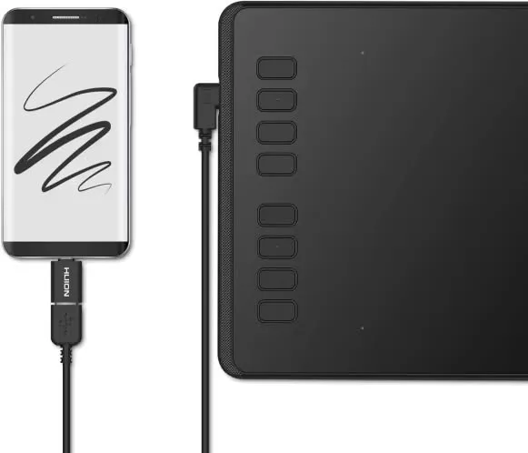 Графічний планшет Huion 8.7"x5.4" H950P, microUSB, чорний