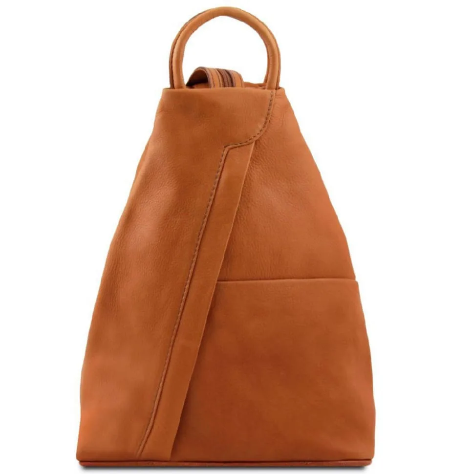 Кожаний рюкзак Tuscany Leather з натуральної шкіри коньячного кольору з регульованими ременями для чоловіків і жінок стильний міський рюкзак