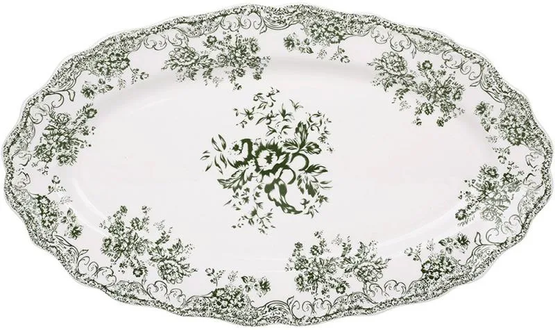 Блюда овальні фарфорові Vintage Rose 36х21 см 6 шт для сервірування столу