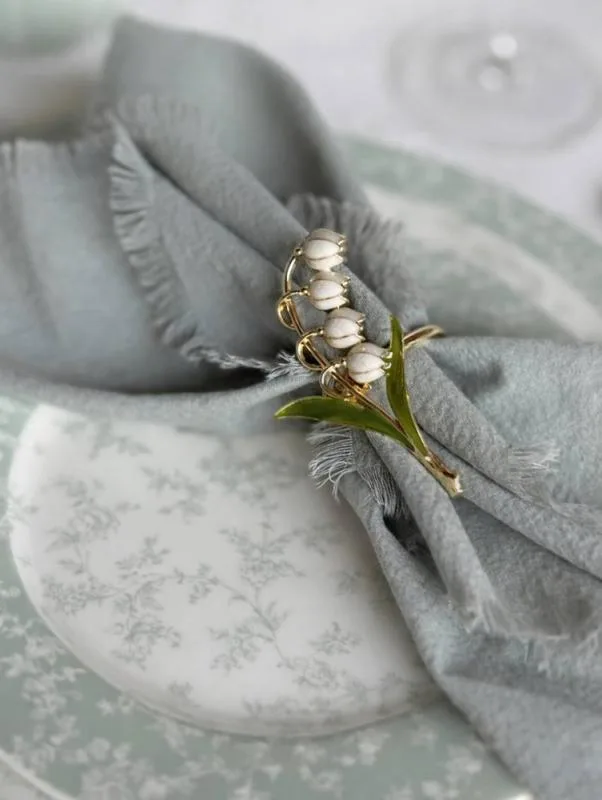 Набір обідніх тарілок Floral Green фарфор Ø23 см на 6 персон