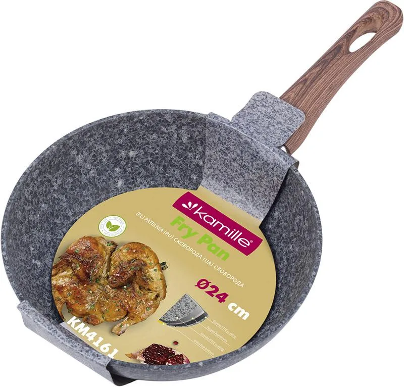 Сковорода Kamille Grey Marble 24 см антипригарна для індукції
