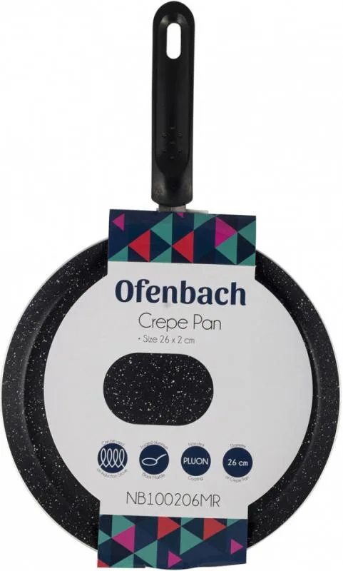 Сковорода млинна Ofenbach Black-Marble 26 см антипригарна мармурова