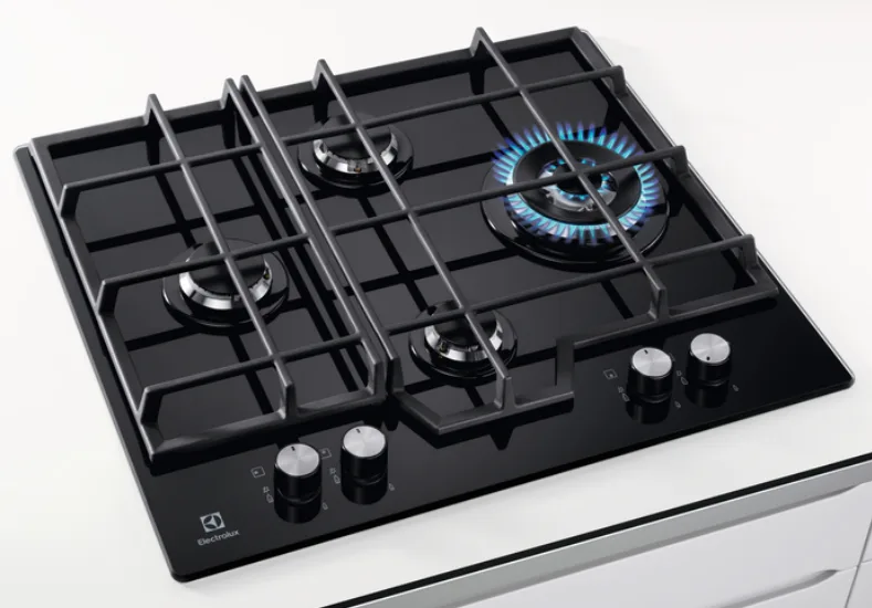 Газова варильна поверхня Electrolux Загартоване скло 59х4,8х52 см Чорна 4 конфорки