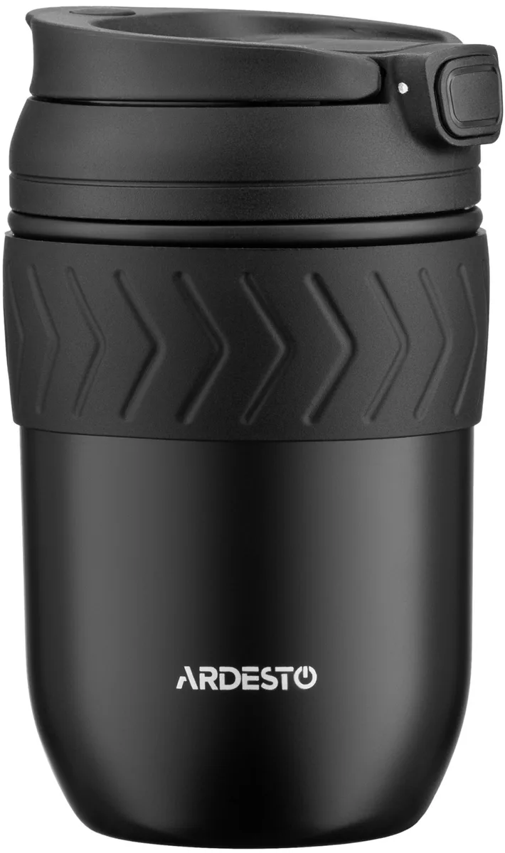 Термос для напоїв ARDESTO Cosy, 400 мл, з нержавіючої сталі, чорного кольору.