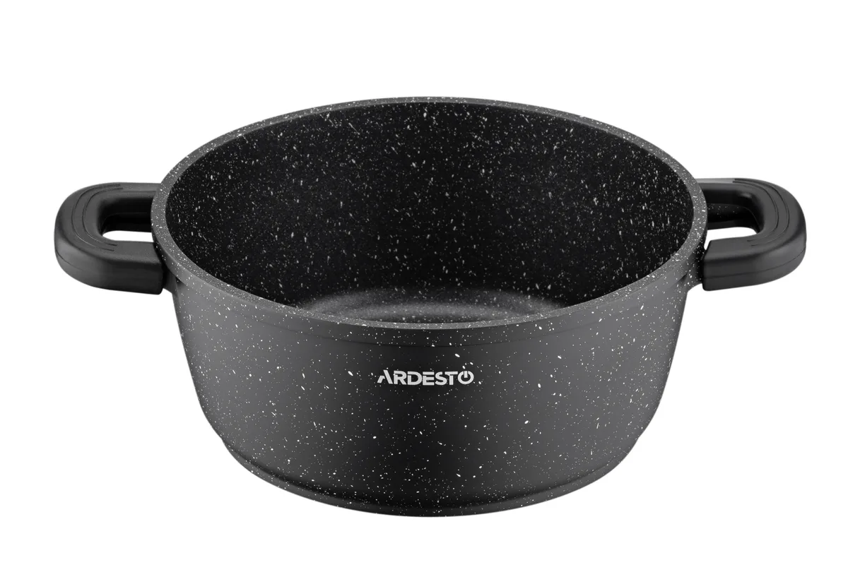 Каструля з прозорою кришкою ARDESTO Gemini Anzio, 2.5л, алюмінієва, чорного кольору.