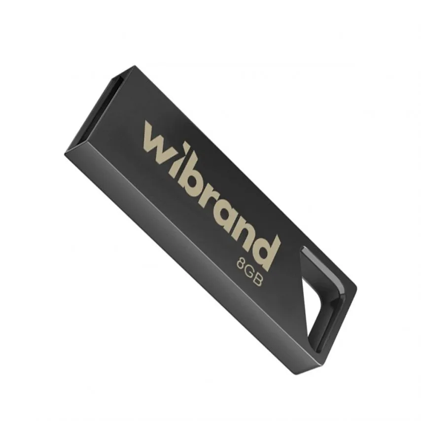 USB флешка Wibrand 8Гб металевий сірий USB 2.0