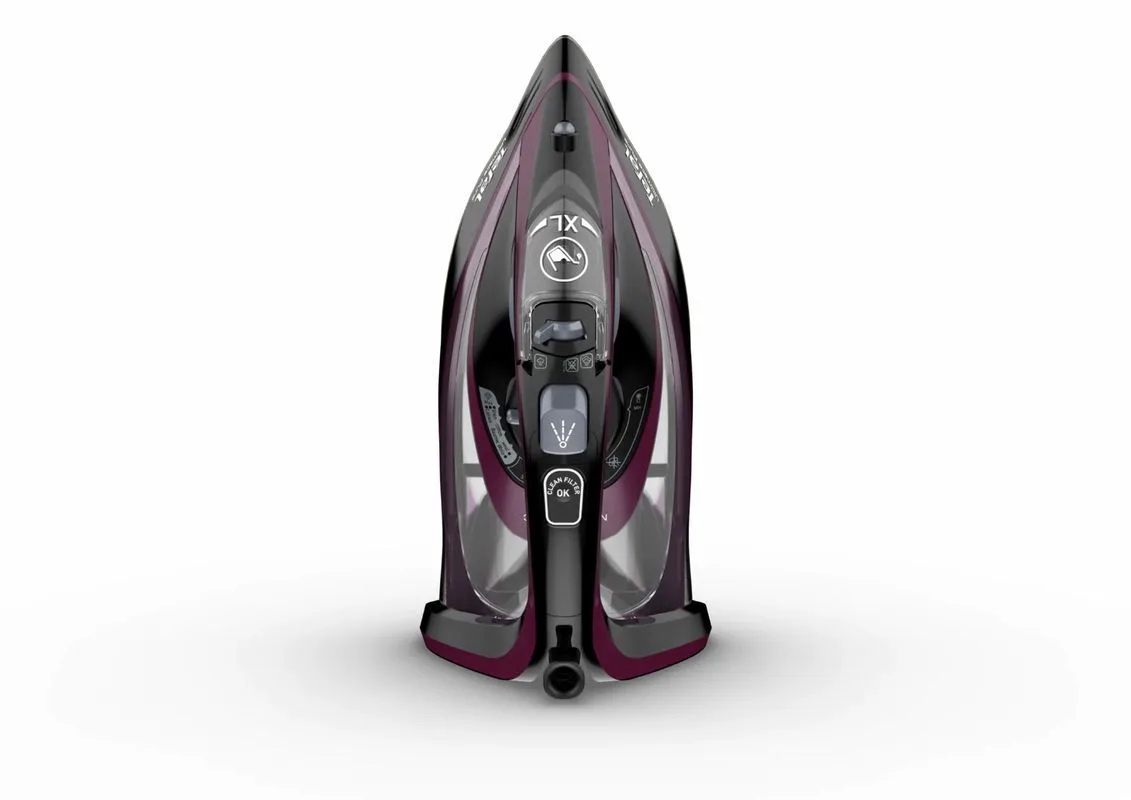 Праска Tefal Ultimate Pure, 3000Вт, 350мл, паровий удар -240гр, постійна пара - 55гр, керамічна підошва, чорний з фіолетовим.