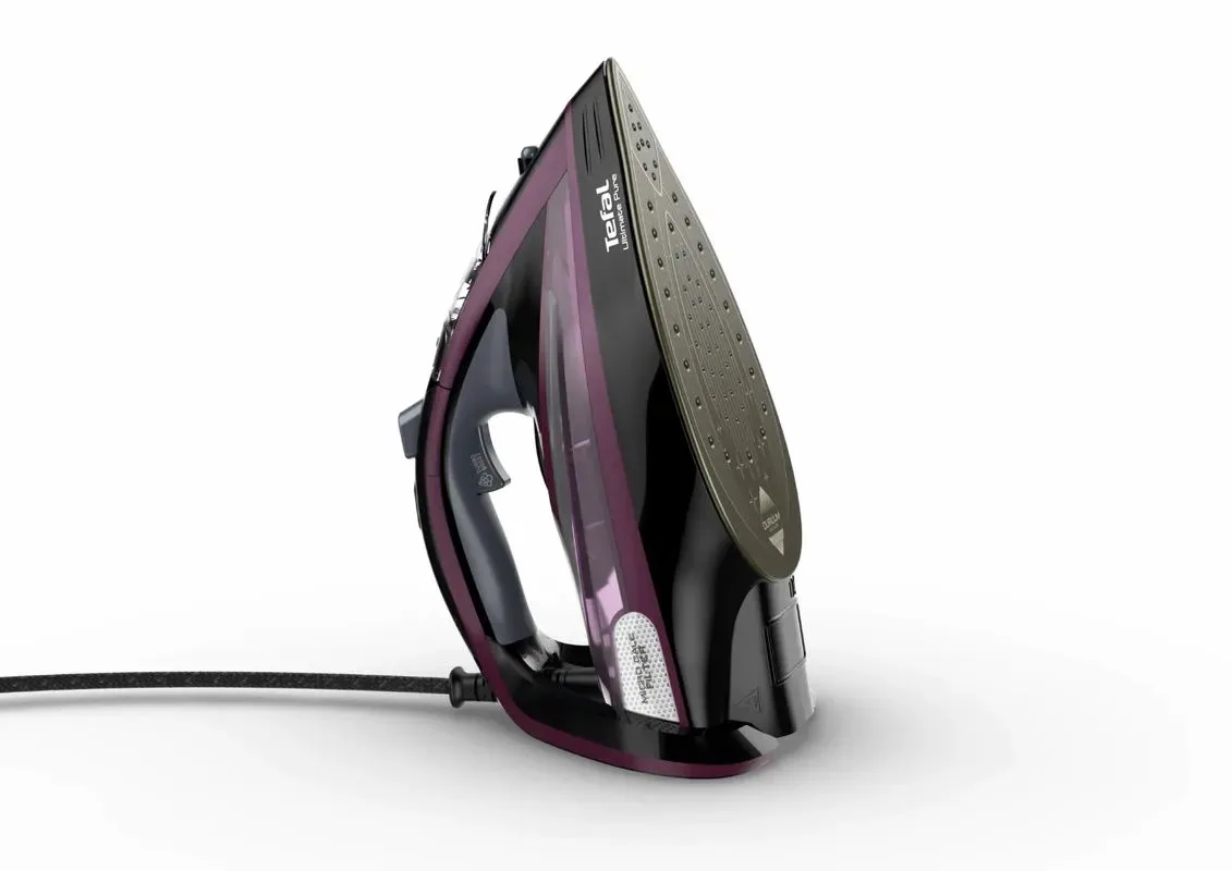 Праска Tefal Ultimate Pure, 3000Вт, 350мл, паровий удар -240гр, постійна пара - 55гр, керамічна підошва, чорний з фіолетовим.