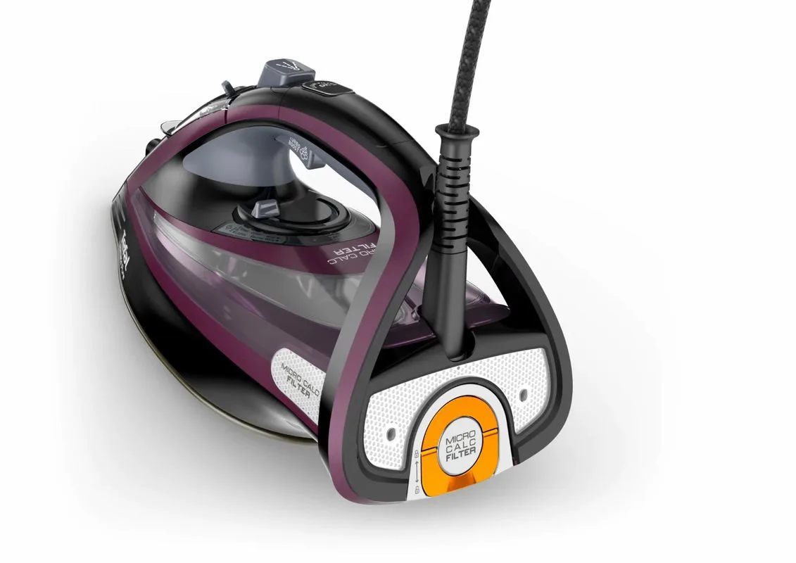 Праска Tefal Ultimate Pure, 3000Вт, 350мл, паровий удар -240гр, постійна пара - 55гр, керамічна підошва, чорний з фіолетовим.