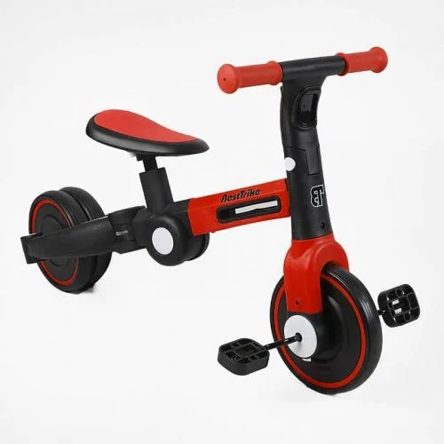 Триколісний велосипед Best Trike з EVA колесами для дітей, що трансформується у велобіг з підсвічуванням