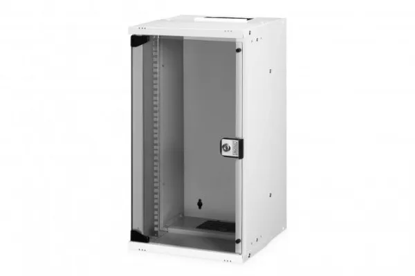 Шафа DIGITUS 10", 12U, SOHO PRO, скляні двері, 315x300 мм, 30кг максимально, сіра