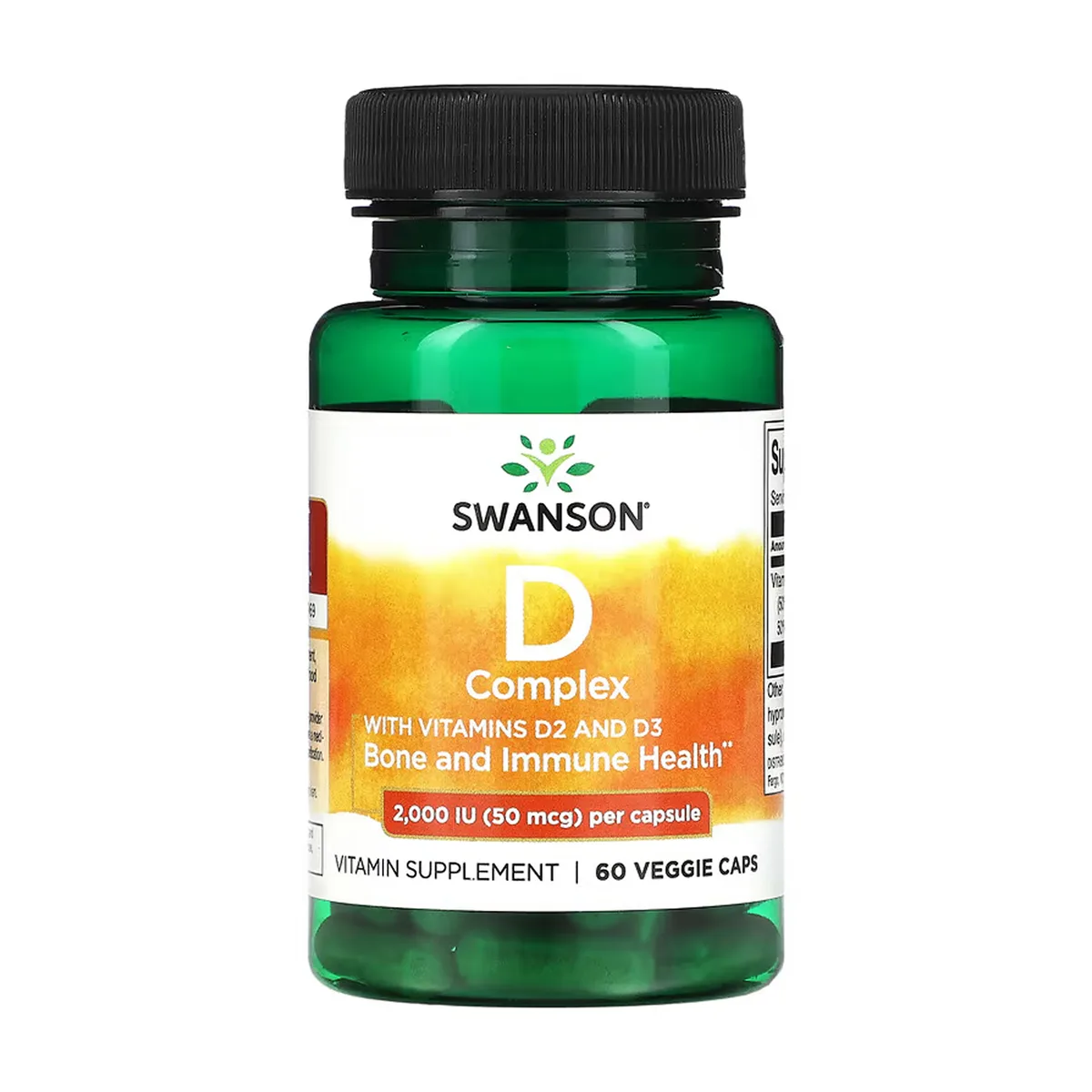 Витамин D комплекс Swanson D2 D3 2000 IU 60 капсул для здоровья костей и зубов