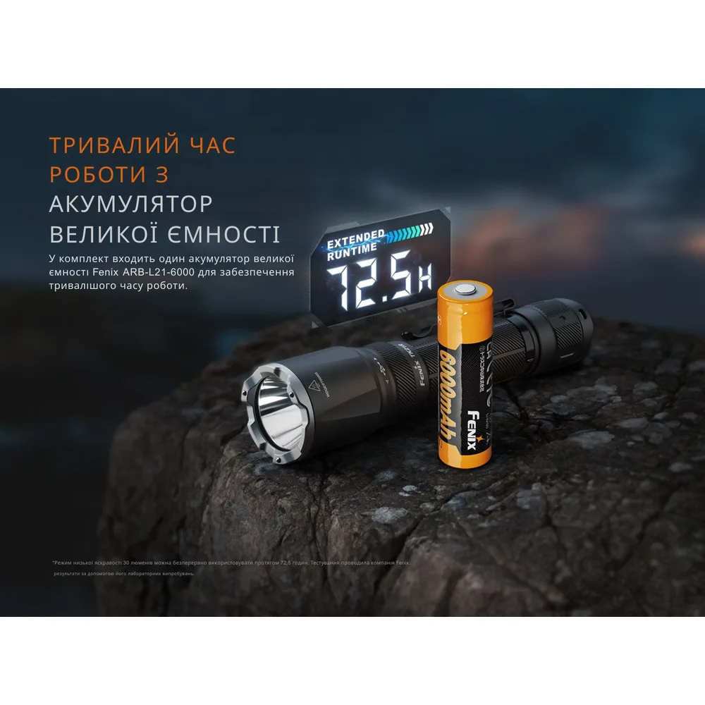Тактический фонарь Fenix алюминий 153,5х36х25,4 мм белый