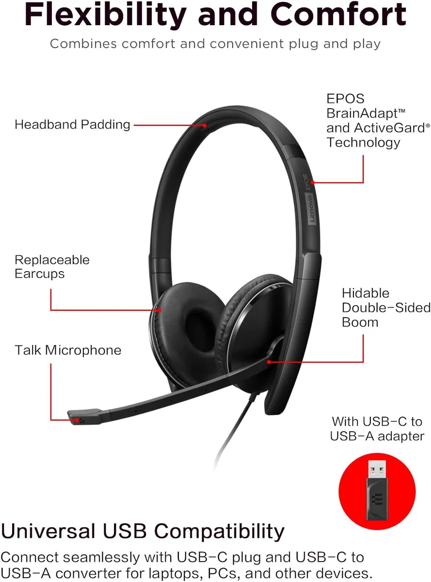 Гарнитура Lenovo Wired ANC Headset Gen 2 (Teams)