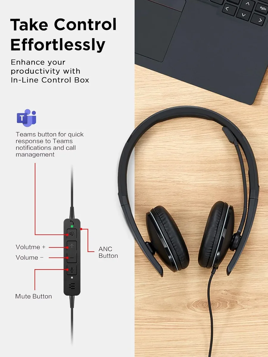 Гарнитура Lenovo Wired ANC Headset Gen 2 (Teams)