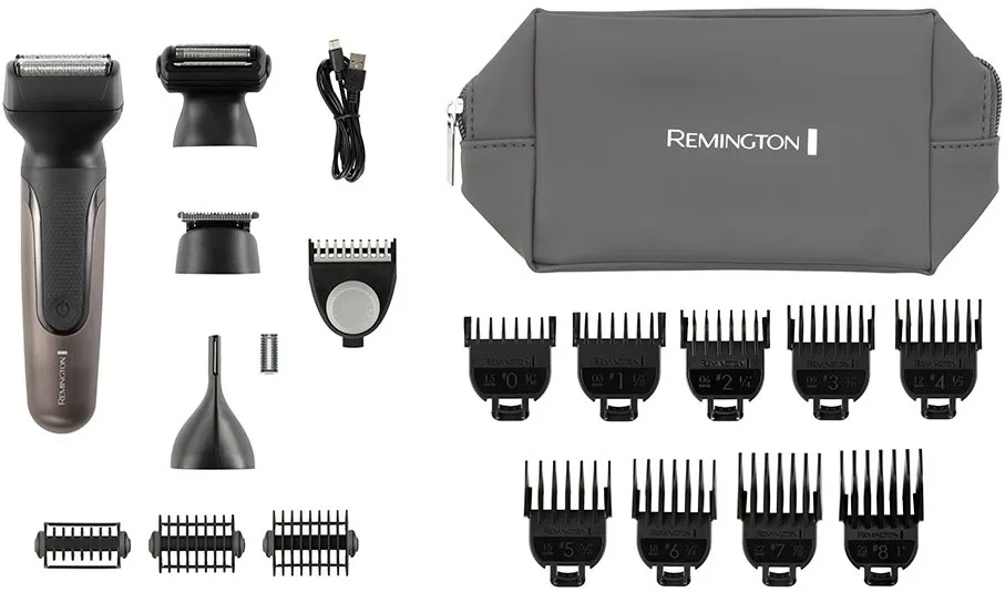 Машинка для стрижки Remington One, для бороды, усов, головы и тела, носа и ушей, аккумуляторная, 18 насадок, сталь, черная