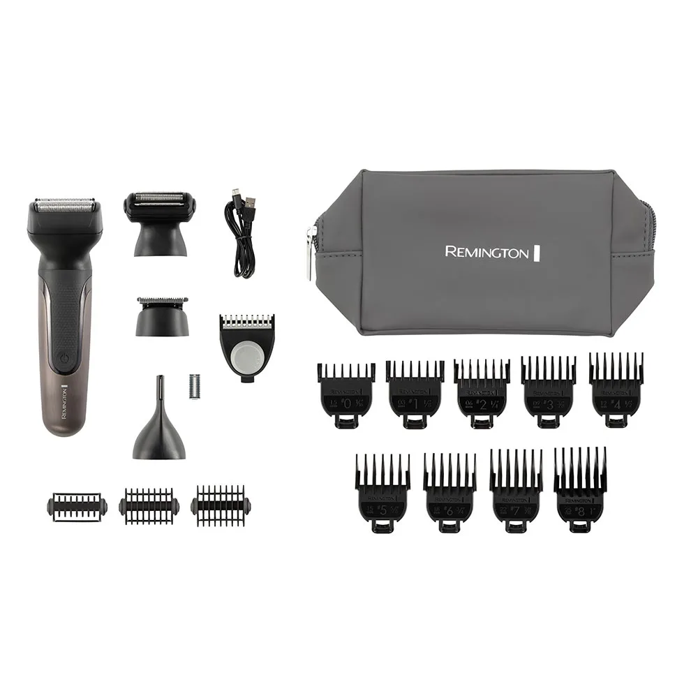 Машинка для стрижки Remington One, для бороды, усов, головы и тела, носа и ушей, аккумуляторная, 18 насадок, сталь, черная