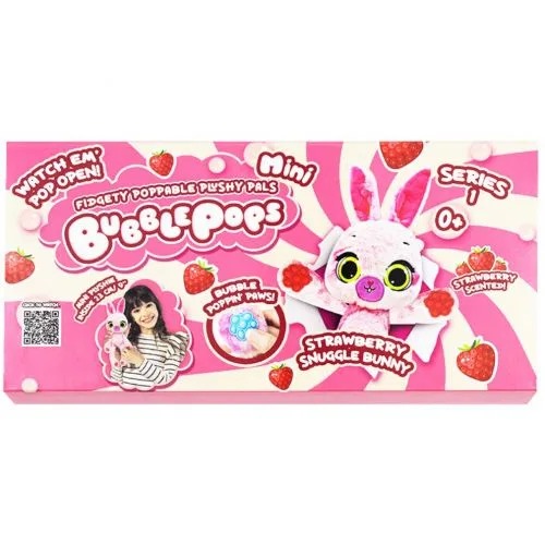 М'яка іграшка Bubble Pops клубничний зайченя 20 см гіпоалергенна для малюків