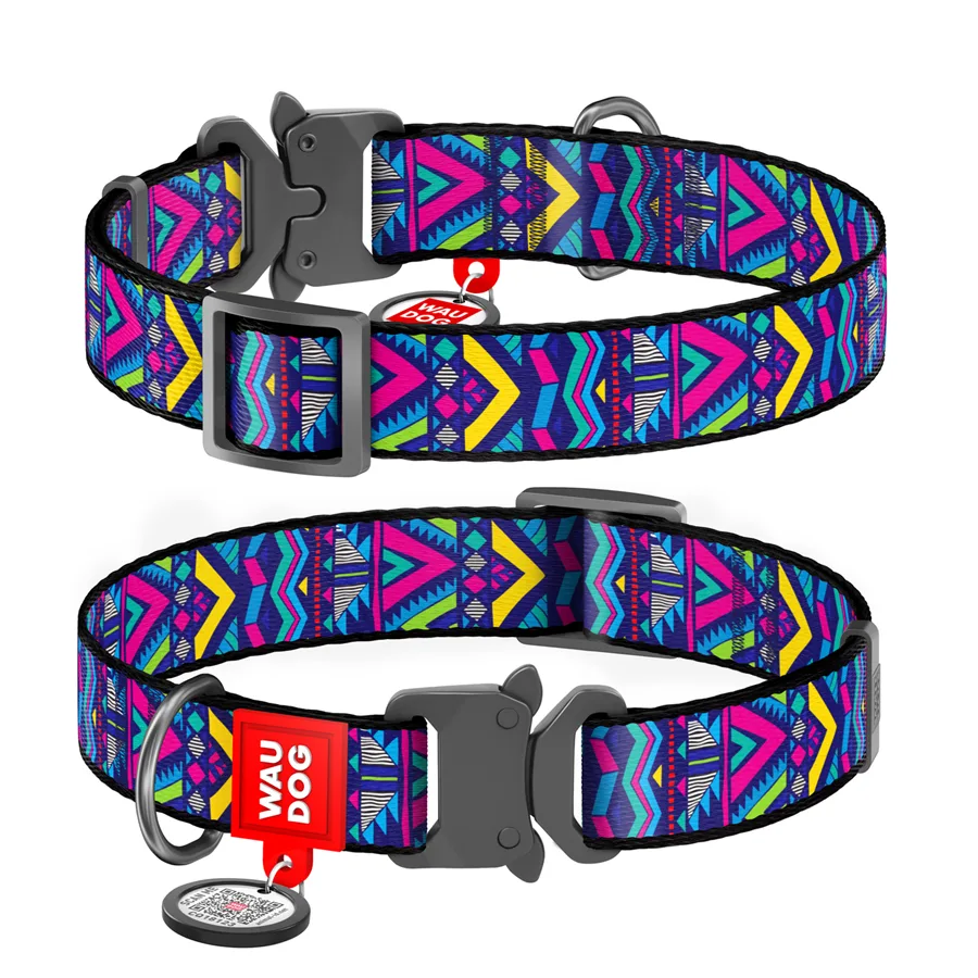 Нашийник WAUDOG Nylon 25 мм 37-58 см Нейлон Інді з QR паспортом