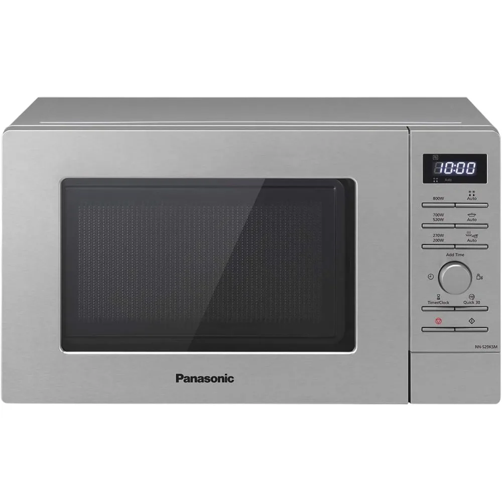 Мікрохвильова піч Panasonic, об'ємом 20 літрів, з електронним управлінням, потужністю 800 Вт, з дисплеєм та кнопковим відкриттям,