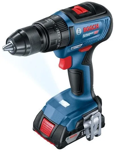 Акумуляторний ударний шурупокрут Bosch Professional 18В 2х2А·год бездротовий дриль з швидкозажимним патроном